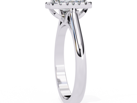 Printable 3D jewelry model of Solitaire Lady Ring with Diamond 3D Model