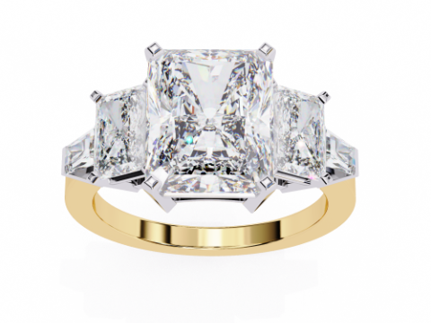 Printable 3D jewelry model of Solitaire Lady Ring with Diamond Modelo 3D