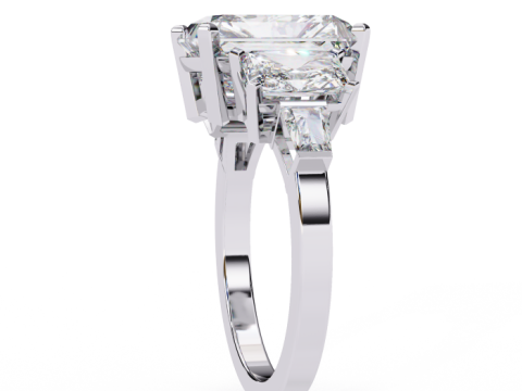 Printable 3D jewelry model of Solitaire Lady Ring with Diamond Modelo 3D