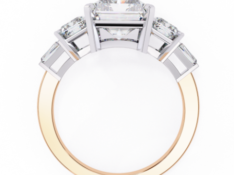 Printable 3D jewelry model of Solitaire Lady Ring with Diamond Modelo 3D