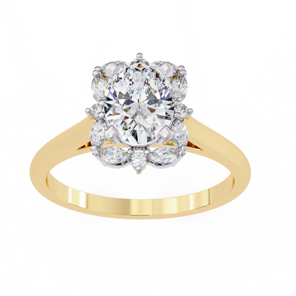 Printable 3D jewelry model of Solitaire Lady Ring with Diamond 3D 모델 .c4d .max .obj .3ds .fbx .stl .blend