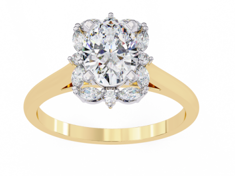 Printable 3D jewelry model of Solitaire Lady Ring with Diamond Modelo 3D