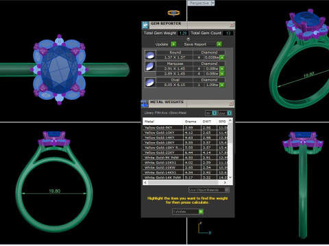 Printable 3D jewelry model of Solitaire Lady Ring with Diamond 3D 모델