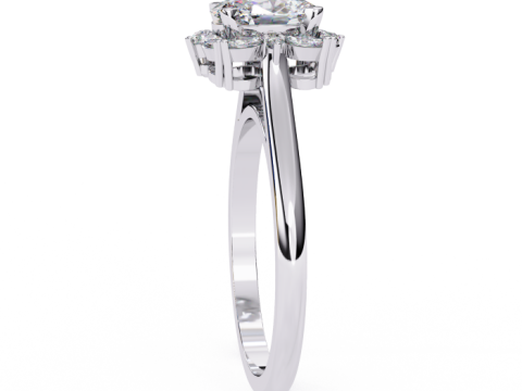 Printable 3D jewelry model of Solitaire Lady Ring with Diamond 3D 모델