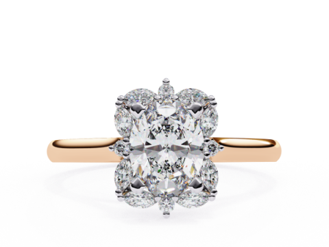 Printable 3D jewelry model of Solitaire Lady Ring with Diamond 3D 모델