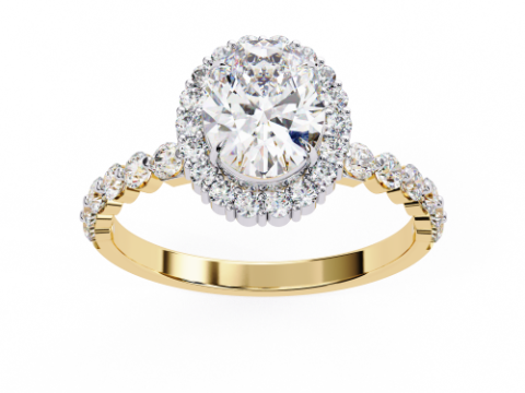 Printable 3D jewelry model of Solitaire Lady Ring with Diamond Model 3D