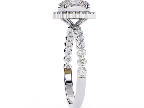 Printable 3D jewelry model of Solitaire Lady Ring with Diamond 3D Modell