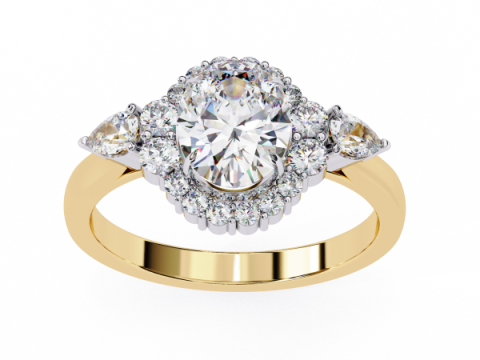 Printable 3D jewelry model of Solitaire Lady Ring with Diamond Model 3D
