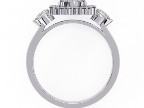 Printable 3D jewelry model of Solitaire Lady Ring with Diamond Modelo 3D