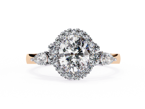 Printable 3D jewelry model of Solitaire Lady Ring with Diamond Modelo 3D