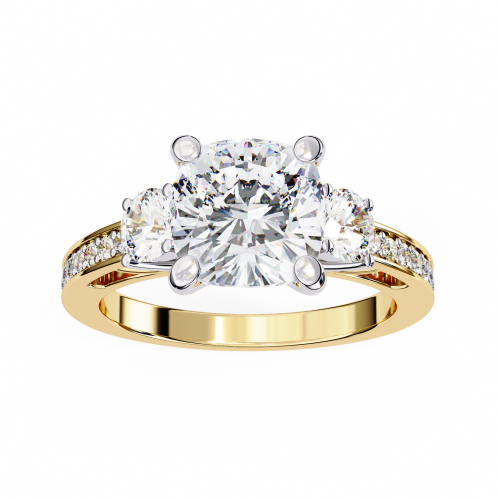 Printable 3D jewelry model of Solitaire Lady Ring with Diamond 3D Model .c4d .max .obj .3ds .fbx .stl .blend
