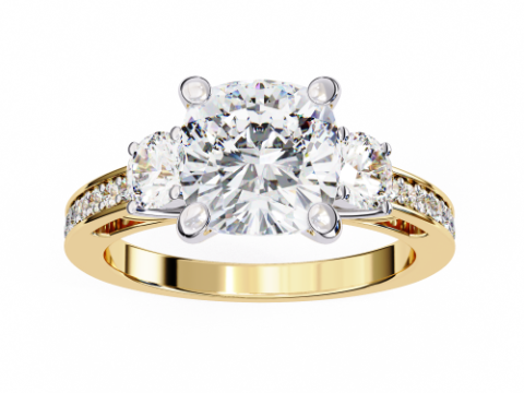Printable 3D jewelry model of Solitaire Lady Ring with Diamond Modelo 3D