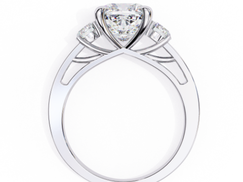 Printable 3D jewelry model of Solitaire Lady Ring with Diamond 3D Model