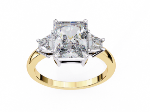 Printable 3D jewelry model of Solitaire Lady Ring with Diamond 3D Model