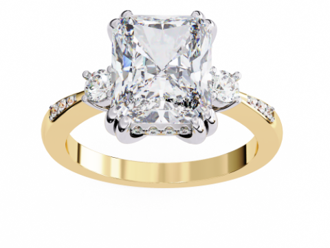 Printable 3D jewelry model of Solitaire Lady Ring with Diamond Modelo 3D