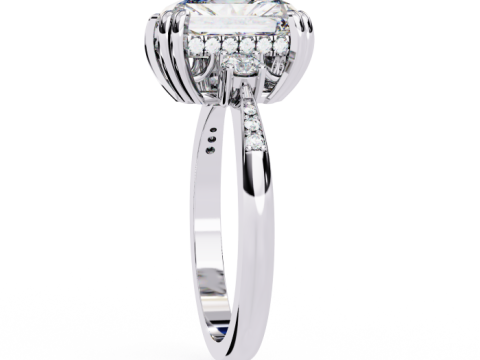 Printable 3D jewelry model of Solitaire Lady Ring with Diamond Model 3D