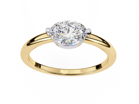 Printable 3D jewelry model of Solitaire Lady Ring with Diamond Model 3D