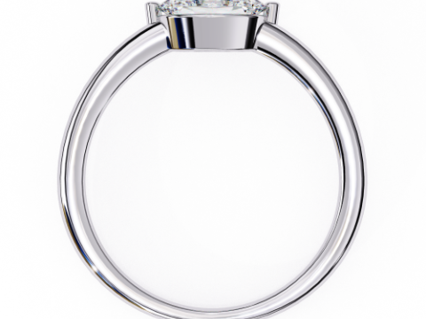 Printable 3D jewelry model of Solitaire Lady Ring with Diamond Modelo 3D