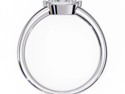Printable 3D jewelry model of Solitaire Lady Ring with Diamond 3D Model