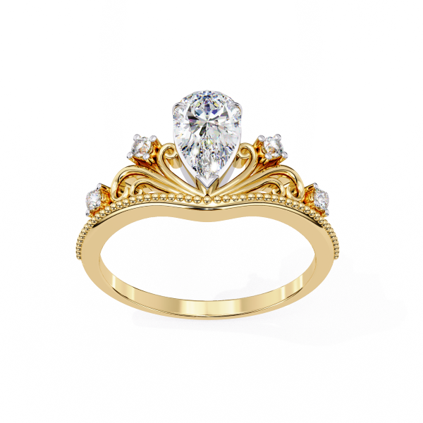 Printable 3D jewelry model of Solitaire Lady Ring with Diamond 3D Model .c4d .max .obj .3ds .fbx .stl .blend