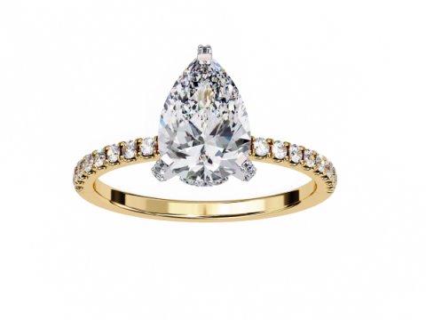 Printable 3D jewelry model of Solitaire Lady Ring with Diamond Model 3D