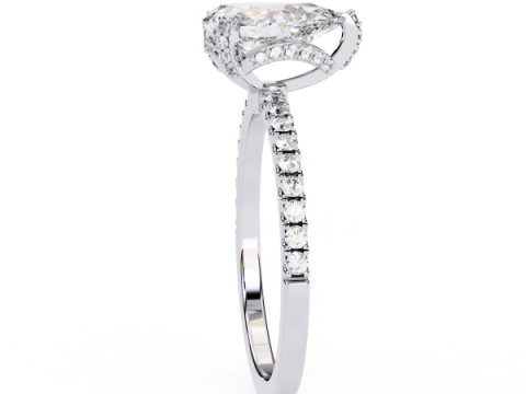 Printable 3D jewelry model of Solitaire Lady Ring with Diamond Model 3D