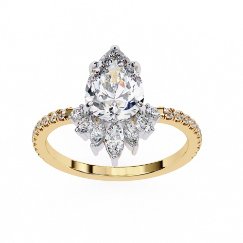 Printable 3D jewelry model of Solitaire Lady Ring with Diamond 3D Model .c4d .max .obj .3ds .fbx .stl .blend 