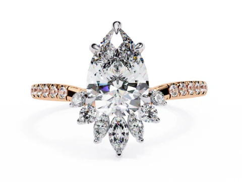 Printable 3D jewelry model of Solitaire Lady Ring with Diamond 3D Model