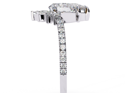 Printable 3D jewelry model of Solitaire Lady Ring with Diamond 3D Model