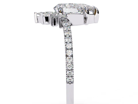 Printable 3D jewelry model of Solitaire Lady Ring with Diamond 3D Model
