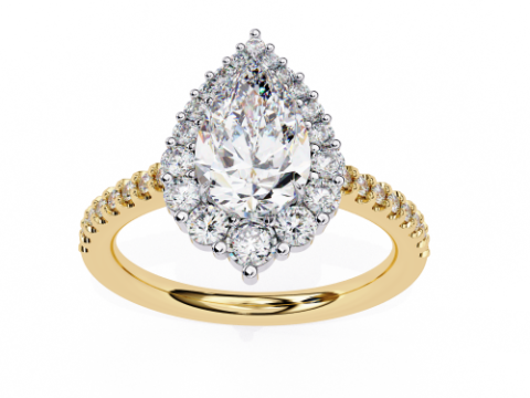 Printable 3D jewelry model of Solitaire Lady Ring with Diamond Modelo 3D