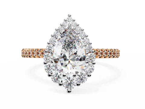 Printable 3D jewelry model of Solitaire Lady Ring with Diamond 3D Modell