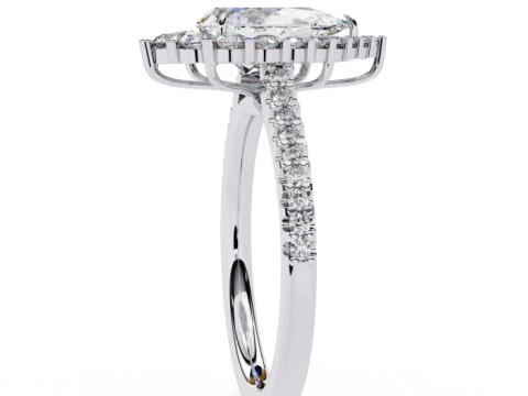 Printable 3D jewelry model of Solitaire Lady Ring with Diamond 3D Modell