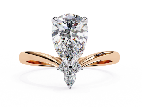 Printable 3D jewelry model of Solitaire Lady Ring with Diamond 3D Модель