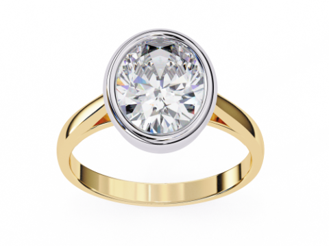 Printable 3D jewelry model of Solitaire Lady Ring with Diamond 3D मॉडल