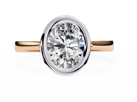 Printable 3D jewelry model of Solitaire Lady Ring with Diamond Modello 3D