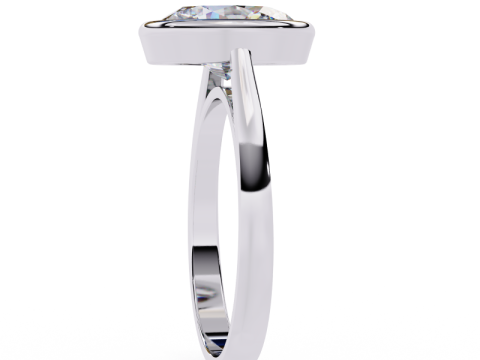 Printable 3D jewelry model of Solitaire Lady Ring with Diamond Modello 3D