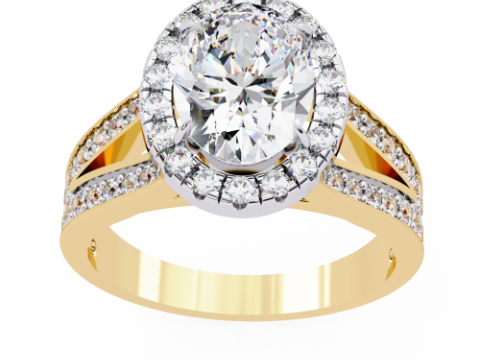 Printable 3D jewelry model of Solitaire Lady Ring with Diamond 3D मॉडल