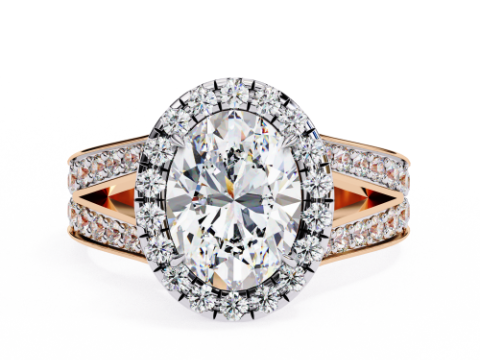 Printable 3D jewelry model of Solitaire Lady Ring with Diamond Modello 3D