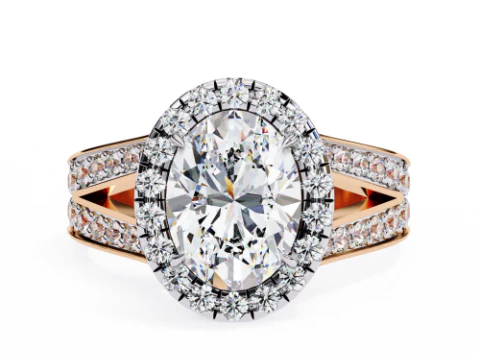 ダイヤモンド付きソリティア レディ リングの印刷可能な 3D ジュエリー モデル 3Dモデル