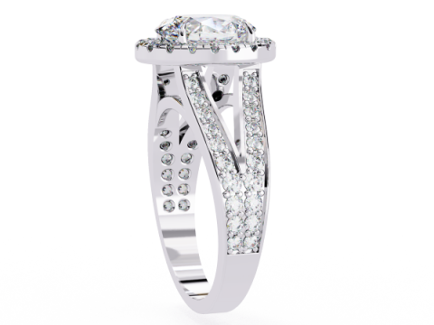 Printable 3D jewelry model of Solitaire Lady Ring with Diamond Modello 3D