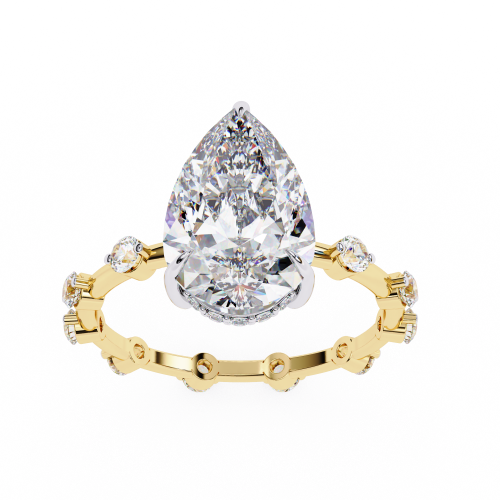 Printable 3D jewelry model of Solitaire Lady Ring with Diamond Modello 3D .c4d .max .obj .3ds .fbx .stl .blend