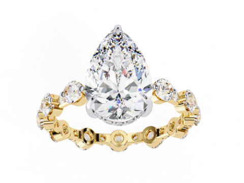 Printable 3D jewelry model of Solitaire Lady Ring with Diamond 3D Модель