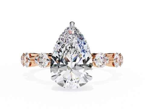 Printable 3D jewelry model of Solitaire Lady Ring with Diamond 3D मॉडल