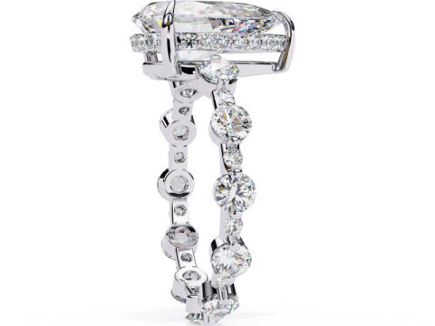 Printable 3D jewelry model of Solitaire Lady Ring with Diamond 3D मॉडल