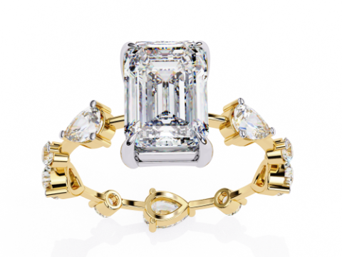 Printable 3D jewelry model of Solitaire Lady Ring with Diamond 3D मॉडल