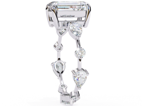 Printable 3D jewelry model of Solitaire Lady Ring with Diamond 3D 模型
