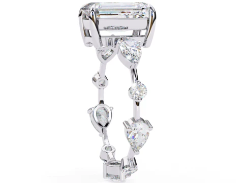 Pırlantalı Tek Taş Bayan Y&uuml;z&uuml;k yazdırılabilir 3D takı modeli 3D Model