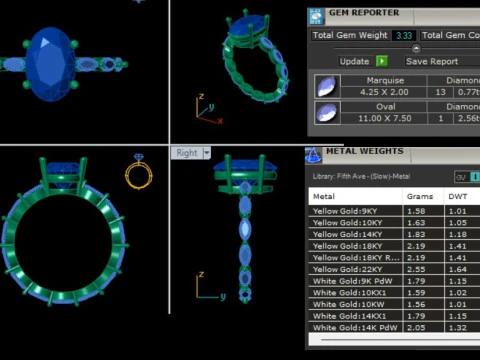 Printable 3D jewelry model of Solitaire Lady Ring with Diamond 3D Model