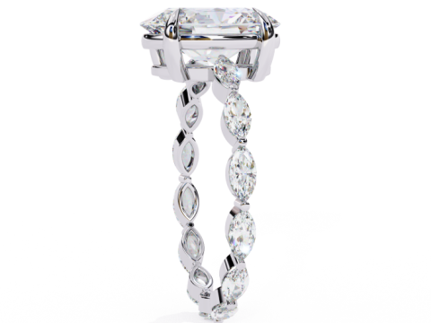 Printable 3D jewelry model of Solitaire Lady Ring with Diamond 3D Model
